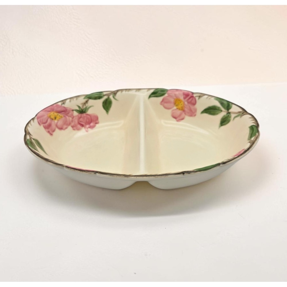 Franciscan Desert Rose Oval Divided Serving Bowl  10 1/2" Made In USA
